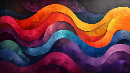 Abstract colorful waves. AI generated art illustration.