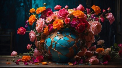 Broken Vase of Flowers