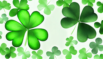 Clover background for St. Patricks Day. Ai render.