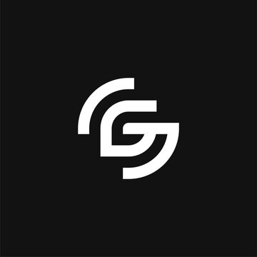 minimalist Letter GG with simetrical logo concept vector icon