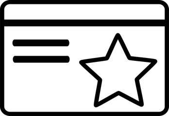Membership card with star icon. Replaceable vector design.