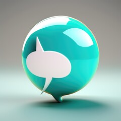 Sleek 3D Speech Bubble on Gradient Background