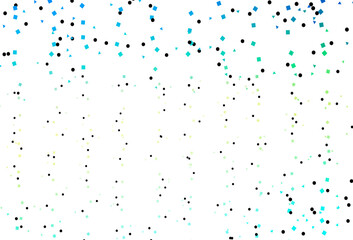 Light Blue, Yellow vector template with crystals, circles, squares.