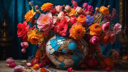 Broken Vase of Flowers