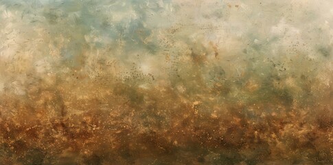 Obraz na płótnie Canvas Earthy Textured Abstract Landscape Painting This abstract painting captures an earthy landscape through textured layers, blending muted greens and rich browns to evoke a natural essence. 