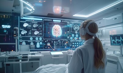 doctor surgery hologram technology research generative ai  art