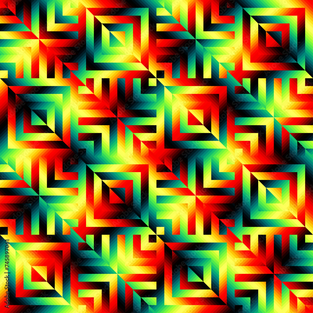 Poster Vector seamless pattern. Repeating geometrical regular pattern. Vector illustration.