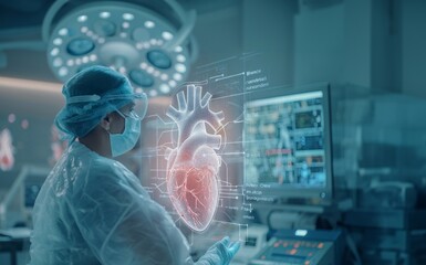 doctor surgery hologram technology research generative ai  art