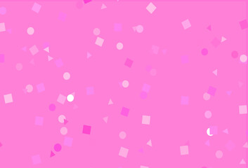 Light Pink vector backdrop with lines, circles, rhombus.