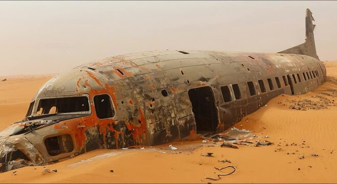 plane wreck in desert footage