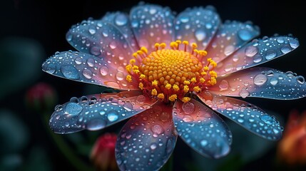 flower in the style of paint drops