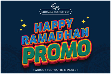 Happy ramadhan promo editable text effect template