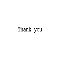 handwriting black Thank you! text on white background. 