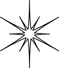 Minimalist line stars icon, twinkle star shape symbols. Minimalist silhouette stars icon set, twinkle shining star shape symbols, icons, elements. Modern geometric sparkle silhouettes sign vector.