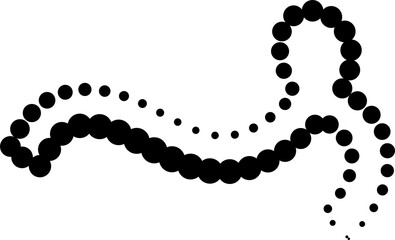 Line dotted halftone shape, waves, swirl, curve