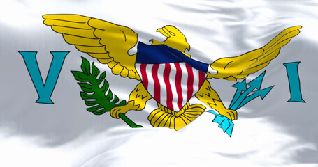 Close-up of United States Virgin Islands flag waving