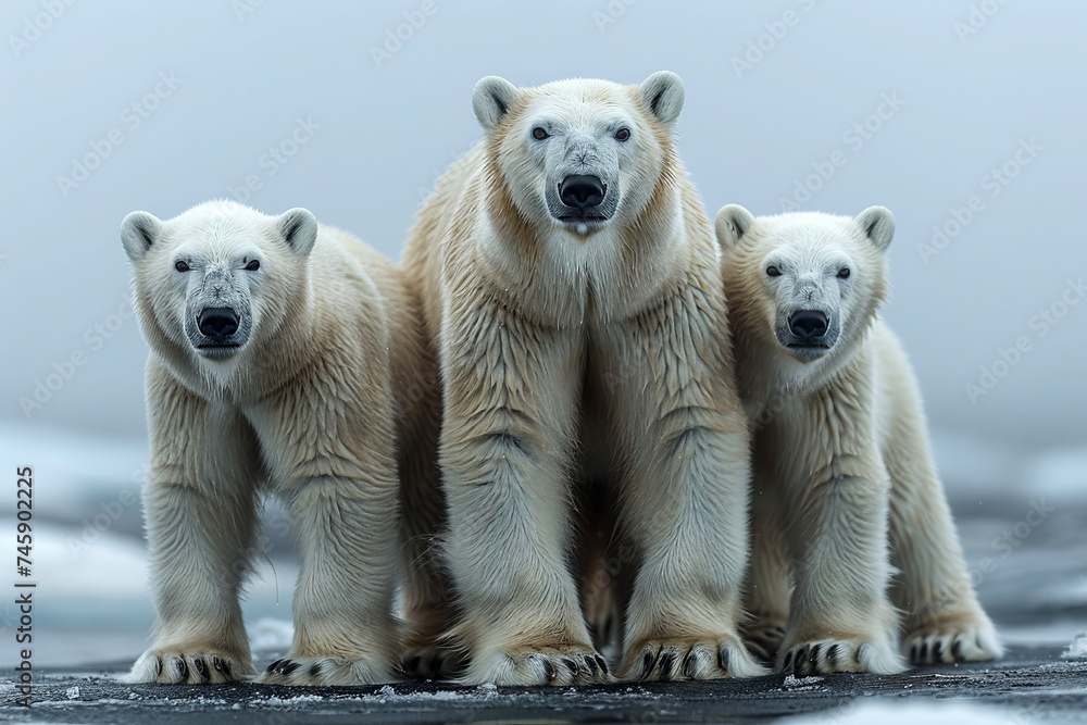 Poster Polar bears in the North Pole