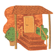 Porch Colorful Textured Illustration