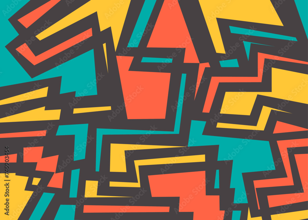 Poster abstract background with colorful geometric pattern