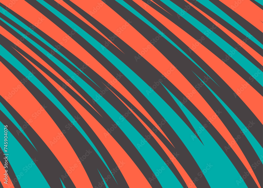 Poster abstract background with seamless colorful curved sharp lines pattern. retro background
