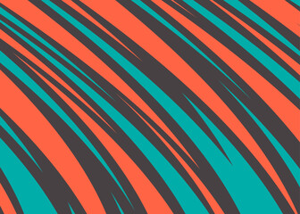 Abstract background with seamless colorful curved sharp lines pattern. Retro background