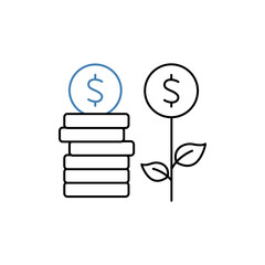 investment concept line icon. Simple element illustration. investment concept outline symbol design.