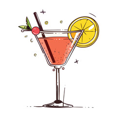 watercolor cocktail illustration