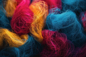 Abstract futuristic wave with colorful lines connecting dots. digital data communication background.