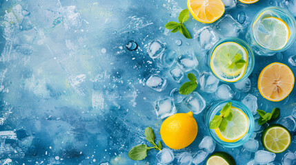 Alcoholic Gin Tonic Drink with Ice and Lemon.