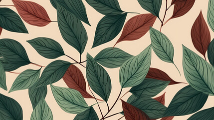 Abstract fabric, botanical art background