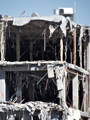 demolition work of great building that looks like a earthquake damage