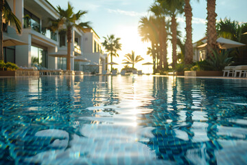 photo of Swimming pool in a luxury modern hotel by the sea
