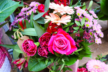 floral background of colorful flowers