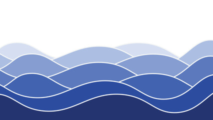 Blue ocean wave background wallpaper vector image. Illustration of graphic wave design for backdrop or presentation