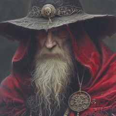 fantasy wizard close up portrait - generatrive ai