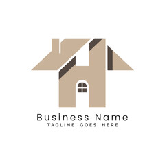 Letter H Real Estate Logo. Alphabet H Concept Design Property Business Icon
