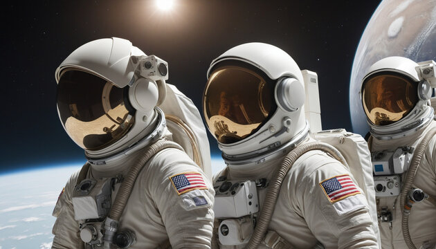 Astronauts Reveal a New World, Background illustration template