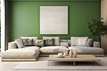 modern living room with sofa.
