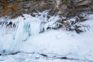 Coast of lake Baikal in winter