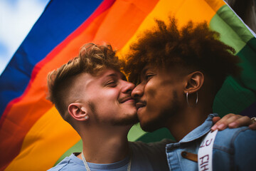 Obraz premium AI generated portrait of a glamour man lgbt community freedom and equality concept