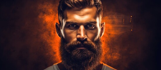 Captivating Light Illuminates Bearded Man's Face as He Prepares Grooming Tools