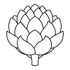 Vector of artichoke illustration coloring page for kids