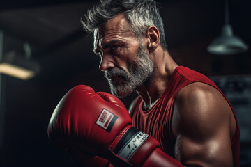 Elderly people pensioners working out in modern interior big spacious gym Generative AI illustration