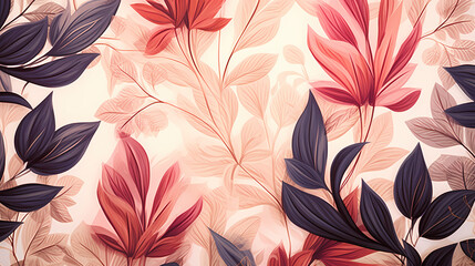 Abstract fabric, botanical art background