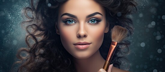 Captivating Beauty: Woman Embracing Elegance with a Brush in Hand