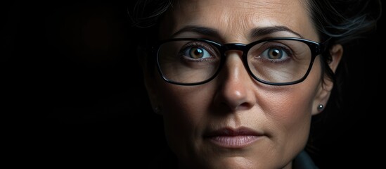 Fototapeta na wymiar Confident Woman in Stylish Eyeglasses Posing for a Vision Correction Concept Portrait