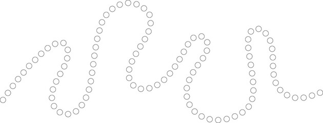 Dotted curve outline shape. Design for decoration