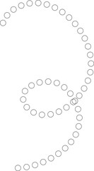 Dotted curve outline shape. Design for decoration