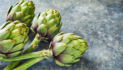 Obraz premium Artichokes, copyspace on a side