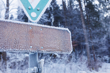 Directional Sign in Winter